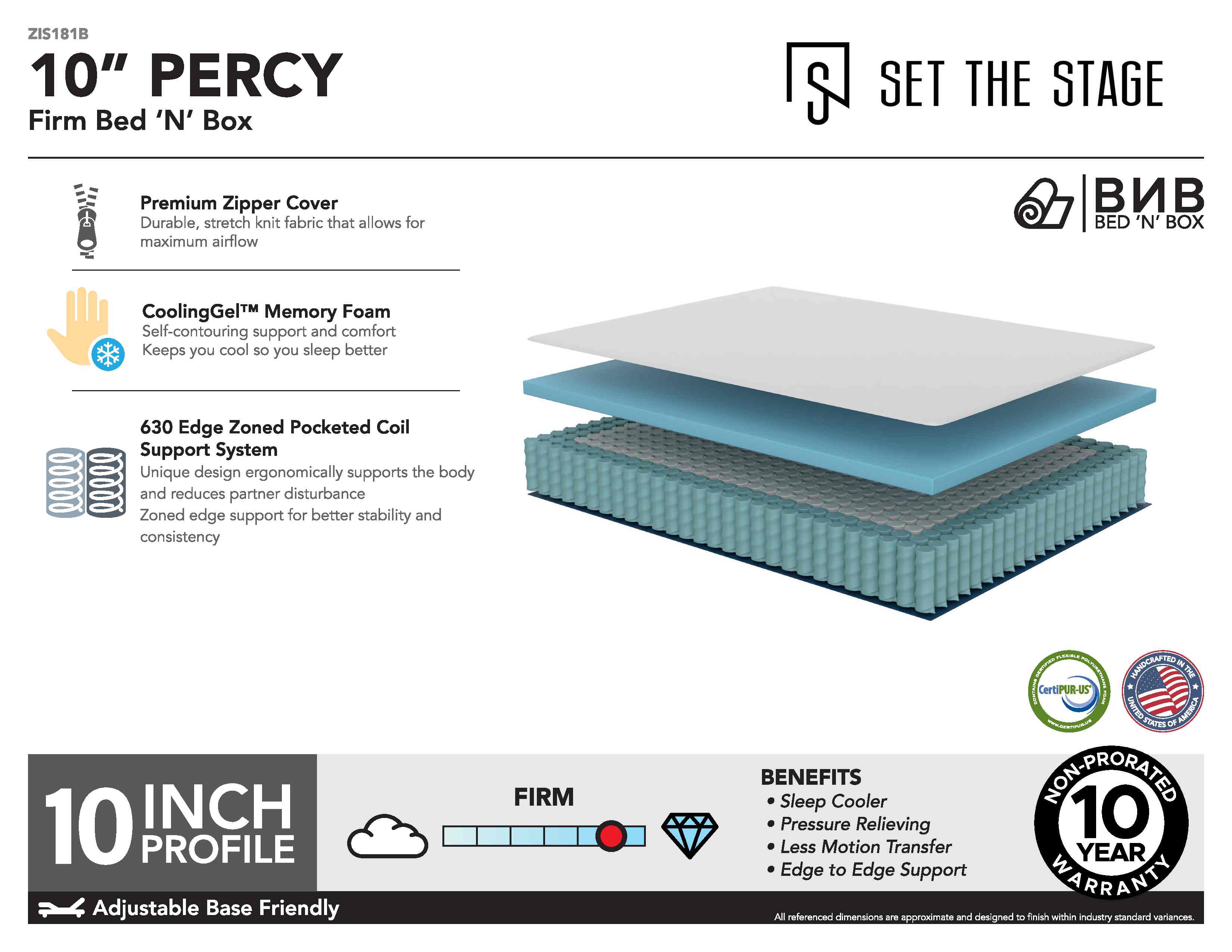 10 Inch Percy Firm Mattress