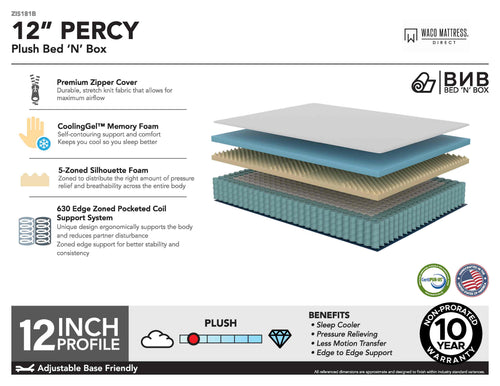 12" Percy Plush Mattress